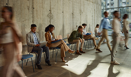 Image of candidates at job interview