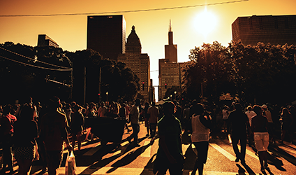 Image of Chicago skyline in summer