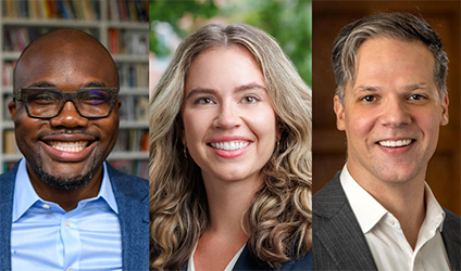 Collage of Chika Okafor, Elizabeth Thom, and Alex Coppock