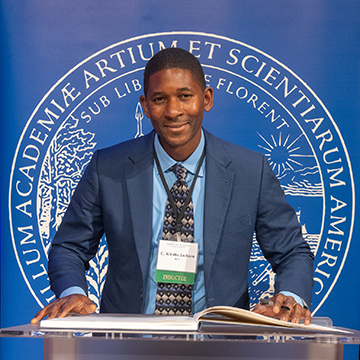 Kirabo Jackson at American Academy of Arts & Sciences induction ceremony
