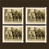 multiple images of President Calvin Coolidge and four Native American men