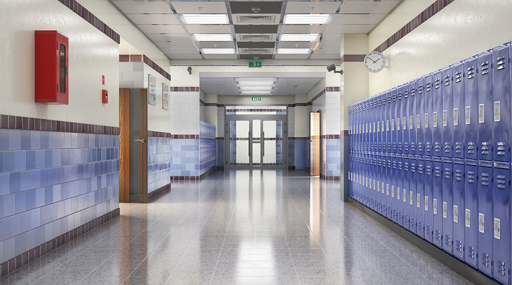 high school hallway