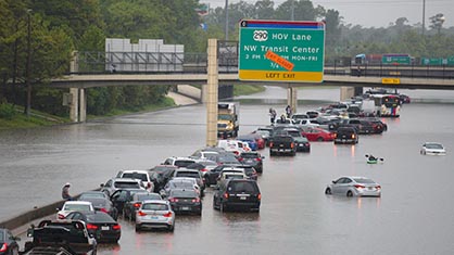 flooding on Texas highway