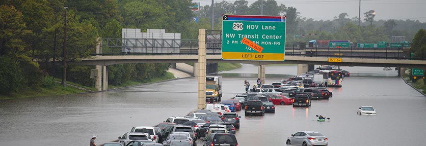 flooding on Texas highway