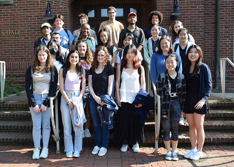 image of students in front of building