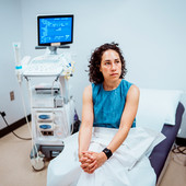woman waiting for ultrasound