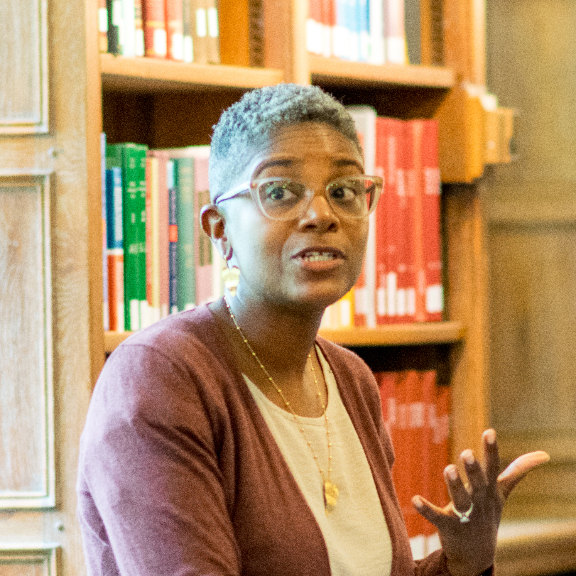 Bridget Goosby speaking at a podium